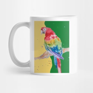 Parrot Watercolor Painting Macaw - Yellow Green Mug